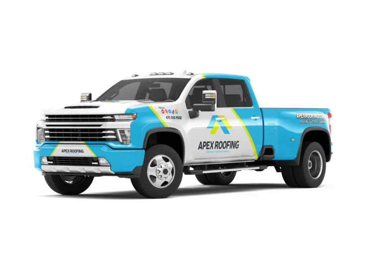 Apex Roofing vehicle wrap design by SPO Creative, Atlanta brand identity studio